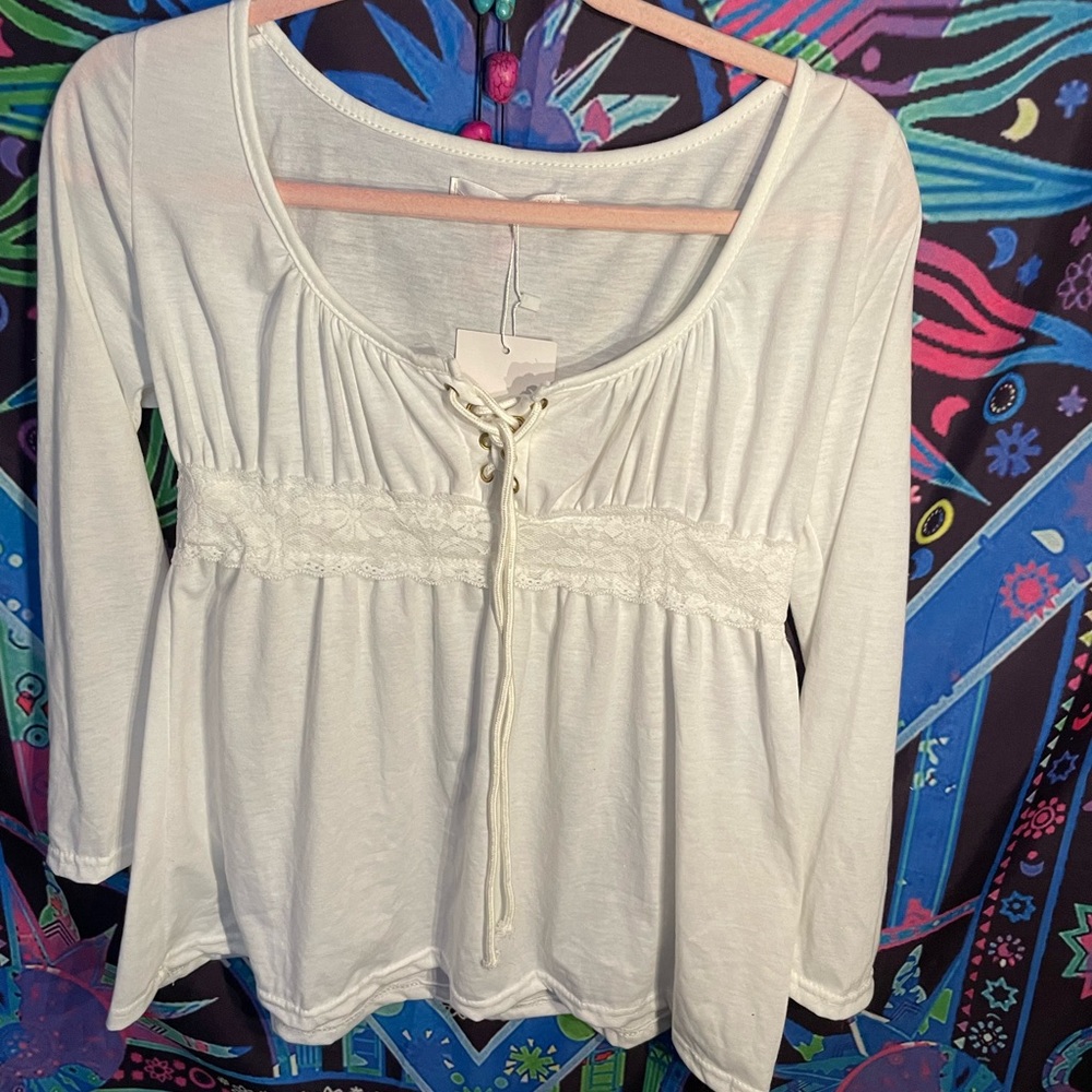 BRAND NEW white long sleeve shirt.
